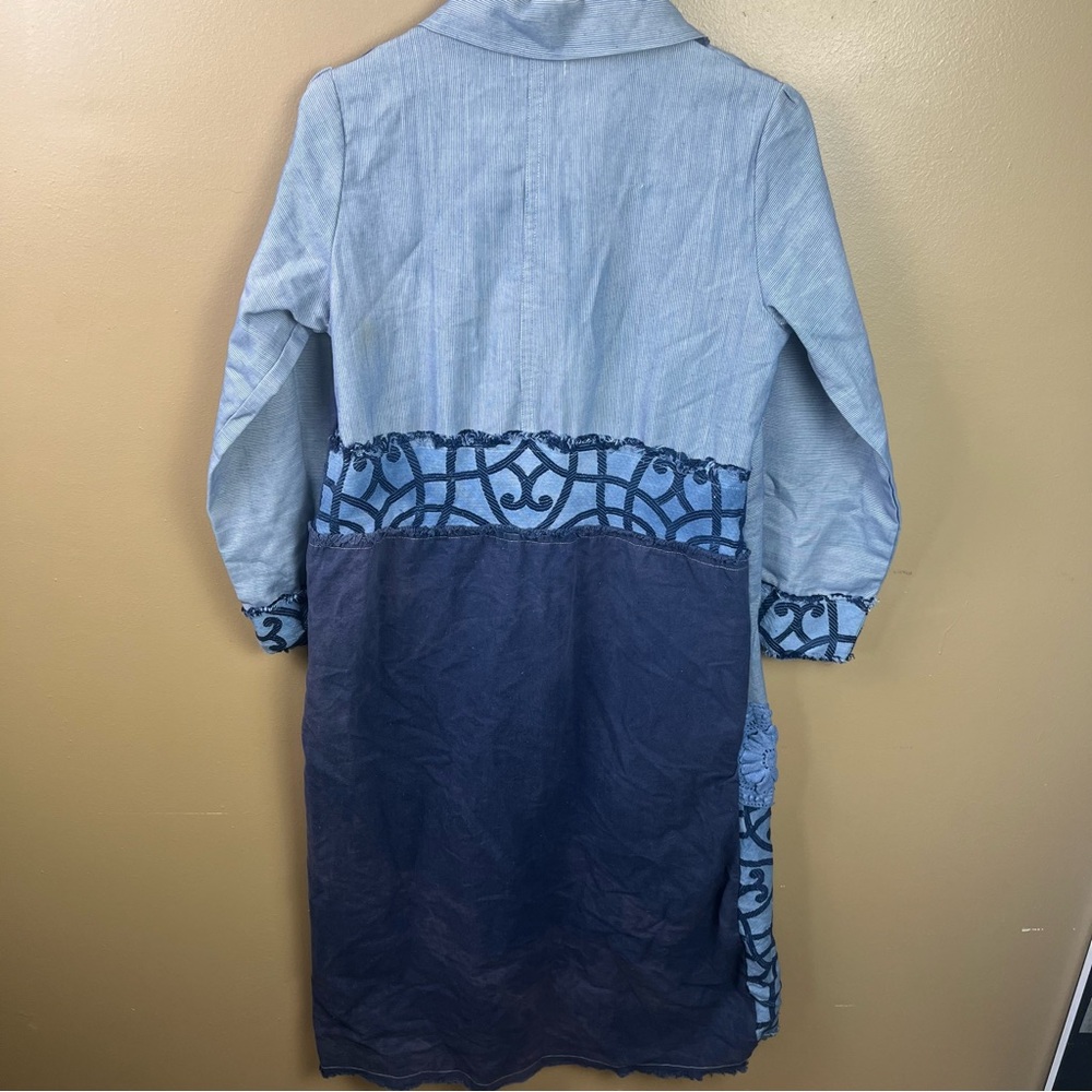 Vintage Patchwork Pieced Jacket Full Zip Longline She by Yalina - Picture 2 of 16